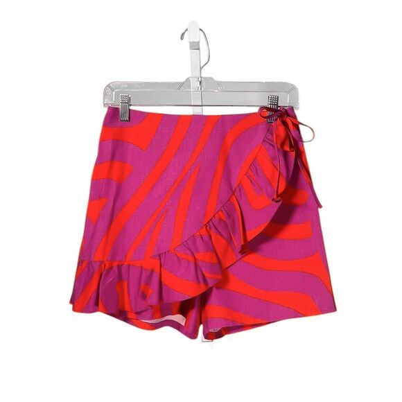 Anthropologie Corey Lynn Calter Shorts Ruffle Front Printed Summer Skort Size S - Picture 1 of 9